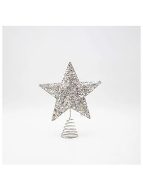 Κορυφη Δεντρου με Ασημι Νημα και Ιριδιζοντα Αστερακια, 20x23cm