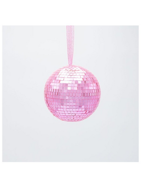 Γυαλινη Μπαλα, Ντισκο, Ροζ, 8cm