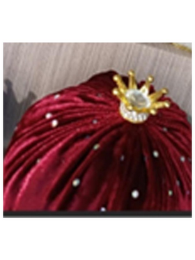 Ροδι, Βελουδινο, Μπορντο, με Κρυσταλλακια, 10cm