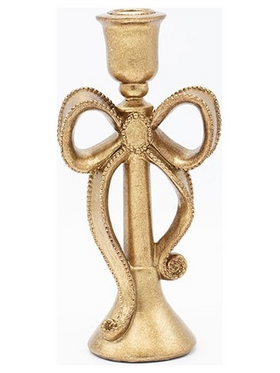 Κηροπηγιο Πολυρεζιν, με Φιογκο, Χρυσο, 10.3x7.3x21.7cm