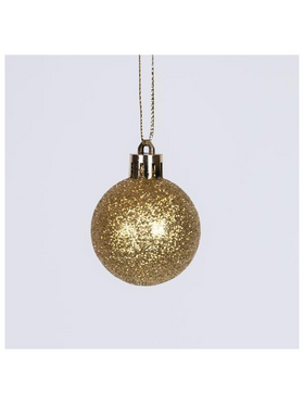 Μπαλα Πλαστικη, Χρυση, Γκλιτερ, σετ 6τμχ, 4cm (Top 120)