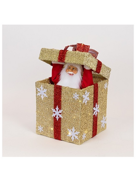 Δωρακι Μηχανικο με Ανοιγομενο Καπακι Αφης, Μουσικη, Κινηση και Φως, Χρυσο, Μπαταριας, 25x25cm