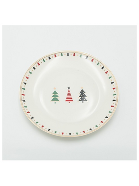 Πιατο με Χρωματιστα Δεντρακια, σετ 2τμχ, 20cm