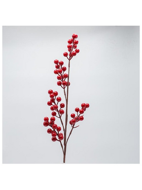 Κλαδι Πλουμιστο με Κοκκινα Berries, 70cm