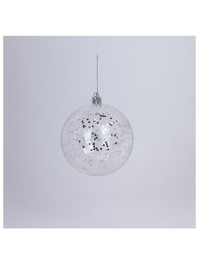 Μπαλα Πλαστικη, Διαφανη, με Γκλιτερ, σετ 6τμχ, 8cm (Top 120)