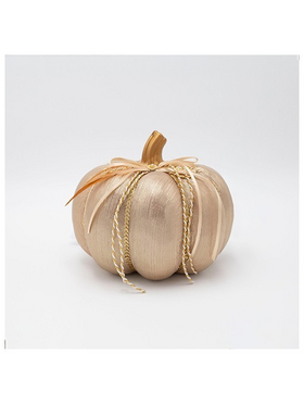 Κολοκυθα, Μεταλιζε Σκουρο Σαμπανι, με Φτερο, 16x20cm