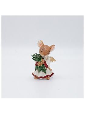 Διακοσμητικο Πολυρεζιν, Ποντικακι με Γκι, 6x9cm