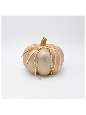 Κολοκυθα, Μεταλιζε Σκουρο Σαμπανι, με Φτερο, 12x15cm