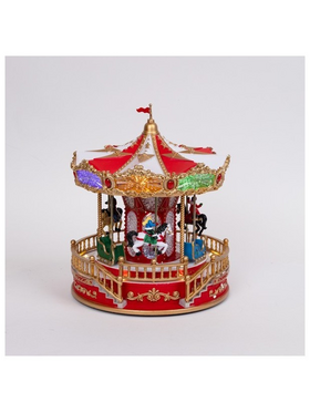 Καρουζελ, Κοκκινο Χρυσο, με Μουσικη, Κινηση και Φως, με Μετασχηματιστη, 23.2x23x2x28x2cm