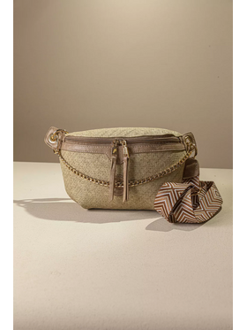 Τσάντα Μέσης με Χρυσή Διακοσμητική Αλυσίδα