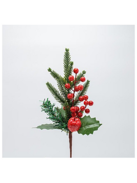 Πικακι με Κοκκινα Berries και Χρυσο εφε Κρακελε, 31cm