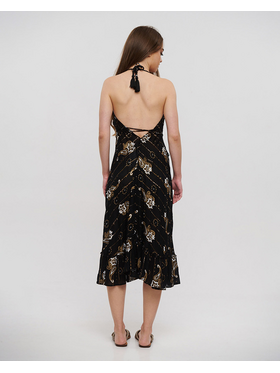Ble Φορεμα Μακρυ Αμανικο σε Μαυρο Χρωμα me Lurex one Size (100% Viscose)
