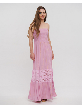 Ble Φορεμα Μακρυ Αμανικο σε ροζ Χρωμα one Size (100% Viscose)