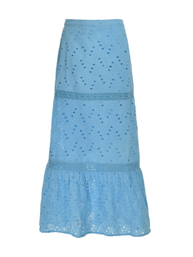 Ble Φουστα Μακρια Κiπουρ σε Γαλαζιο Χρωμα one Size(100% Cotton)