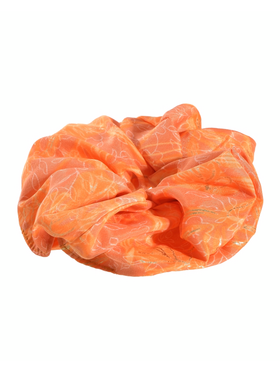 Ble Scrunchie σε Πορτοκαλι Χρωμα με Χρυσες Λεπτομερειες