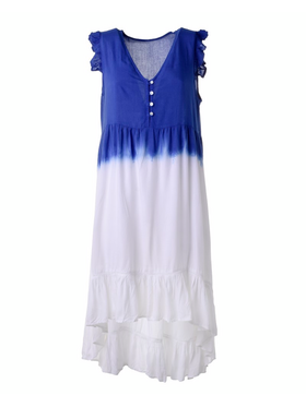 Ble Φορεμα Ασυμμετρο Λευκο Μπλε one Size (100% Viscose)