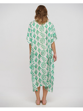 Ble Φορεμα Μακρυ Λευκο/πρασινο one Size (100% Polyester)