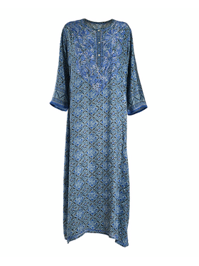 Ble Φορεμα Μακρυ Μπλε s/m (28%silk / 72%crepe)