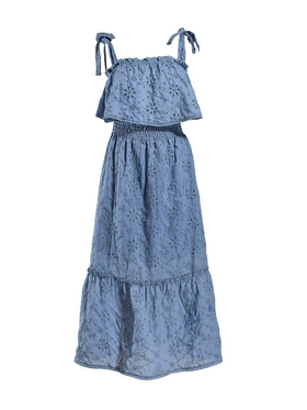 Ble Φορεμα Μακρυ Αμανικο Μπλε Κιπουρ one Size (Polycotton)