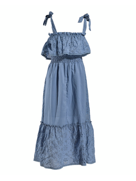 Ble Φορεμα Μακρυ Αμανικο Μπλε Κιπουρ one Size (Polycotton)
