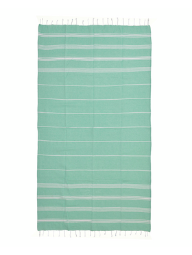 Ble Πετσετα Pestemal σε Πρασινο/λευκο Χρωμα με Ριγες 90x180 (100% Cotton)