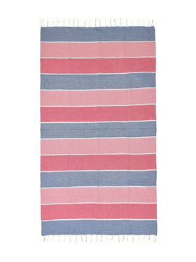 Ble Πετσετα Pestemal σε Μπλε/ροζ/φουξ Χρωμα με Ριγες 90x180 (100% Cotton)