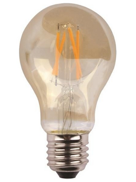 Λαμπα Κοινη led Crossed Filament 7w e27 2400k 220-240v Gold Glass Dimmable