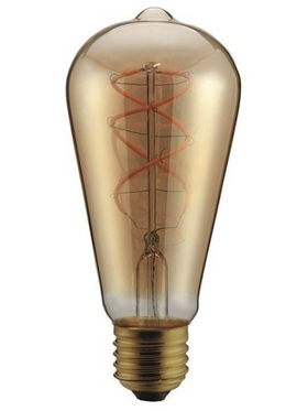 Λαμπα led St64 Filament "decor" 5w e27 2000k 220-240v Dimmable  Gold