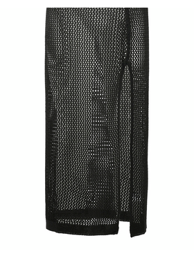 Ble Φορεμα Μακρυ Αμανικο σε Μαυρο με Ανοιχτη Πλατη one Size (100% Polyester)