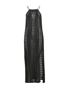 Ble Μακρυ Φορεμα Αμανικο σε Μαυρο one Size