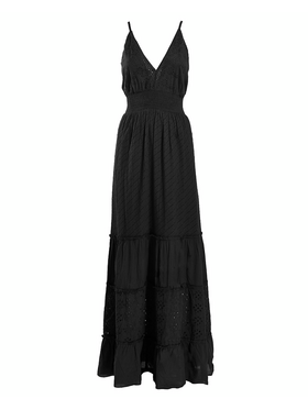 Ble Φορεμα Μακρυ Amaniko σε Μαυρο Χρωμα one Size (100% Cotton)