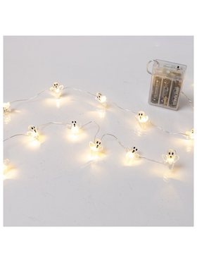 Σειρα, 20 Mini Led, Φαντασματακια, Μπαταριας 3xaa, Χρονοδιακοπτη, Ασημι Χαλκινο Καλωδιο, Θερμο Λευκο Led, ανα 10cm, Προεκταση Παροχης 30cm, Ip20