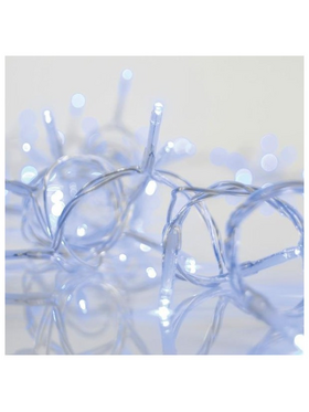 Κουρτινα, 240 led 3mm, 31v, Επεκταση ωσ 3, με Μετασχηματιστη, Προεκταση Παροχης 300cm, Διαφανο Καλωδιο, Μπλε Led, 200x100cm, Ιρ44