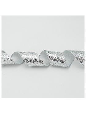 Κορδελα me Ασημι Χοντροκομμενο Glitter, 6.30cm, 10m