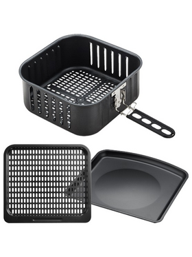 Φριτεζα Αερος xxl 12l 1800w με Παραθυρο και Αξεσουαρ Μαυρη-Inox