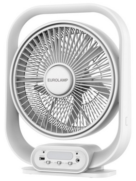 Ανεμιστηρας box fan Επαναφορτιζομενος φ38 20w με led φωσ 2w Λευκος