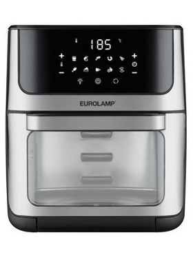 Φριτεζα Αερος xxl 12l 1800w με Παραθυρο και Αξεσουαρ Μαυρη-Inox