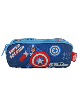 Σχολική Κασετίνα Βαρελάκι Avengers Captain America Super Soldier Must 2 Θήκες