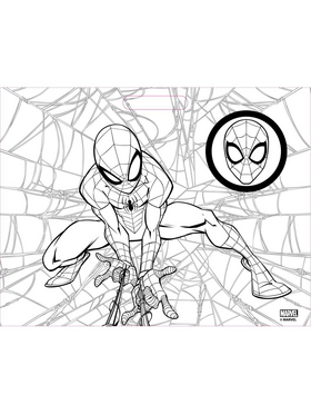 Μπλοκ Χρωματισμού Spiderman με 40 Σελ. Χρωματισμού, Αυτοκόλλητα και Κηρομπογιές