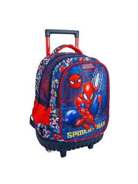 Σχολική Τσάντα Τρόλεϊ Δημοτικού Spider - man Must 3 Θήκες