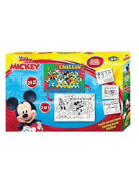 Παζλ Χρωματισμού Disney Mickey Mouse 2 Όψεων 3 σελ Χρωμ, Luna Toys, 24 Τμχ., 41x28 εκ.