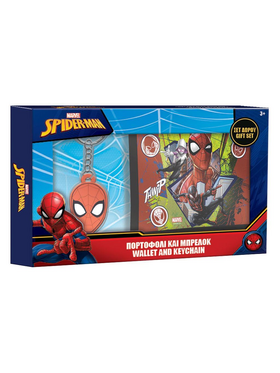 Πορτοφόλι Spider - man με Μπρελόκ σετ Δώρου 18x12 εκ.