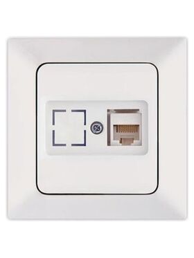 Πριζα Data cat 6 rj 45 Monh Λευκη
