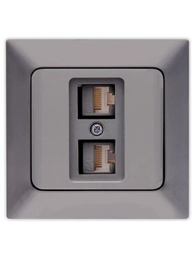 Πριζα Data Διπλη cat 6 rj 45 Γραφιτης