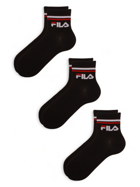 Κάλτσες ημίκοντες Fila Urban Plain 3 τεμάχια Μαύρο