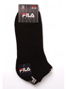 Κάλτσες ημίκοντες Fila Multisport 3 τεμάχια Μαύρο