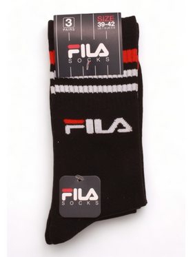 Κάλτσες Fila Unisex Unique Lifestyle 3 τεμάχια Μαύρο