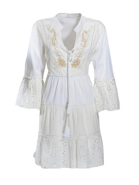 Ble Φορεμα/καφτανι Κοντο Λευκο one Size (100% Cotton)