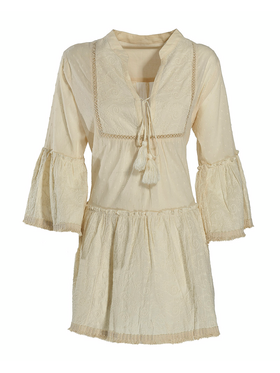Ble Φορεμα/καφτανι Κοντο Εκρου one Size (100% Cotton)