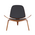 Πολυθρόνα Vilma Pakoworld pu Μαύρο- Plywood Καρυδί 90x73x75εκ